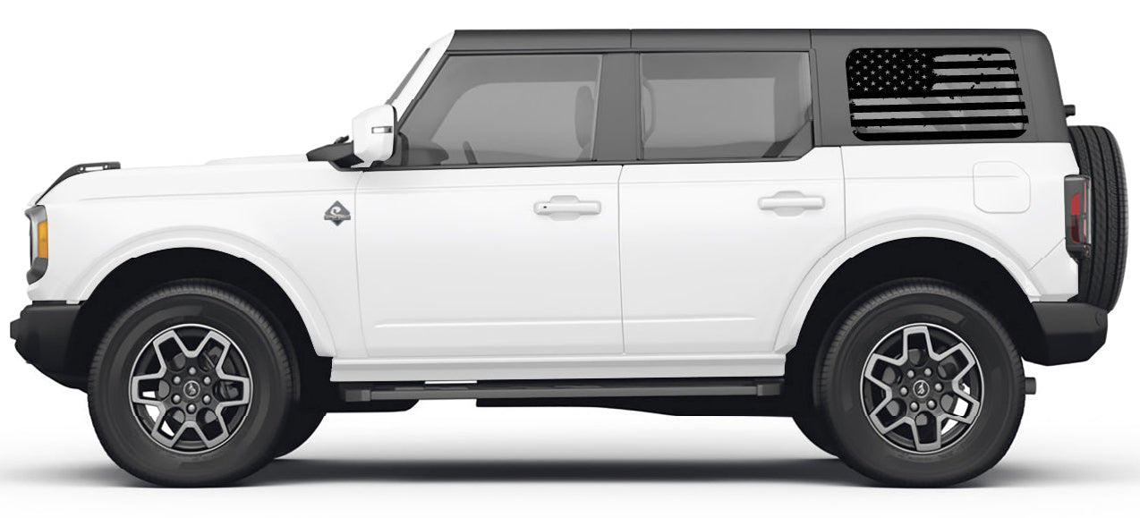 Ford Bronco Quarter Window Flag Decals