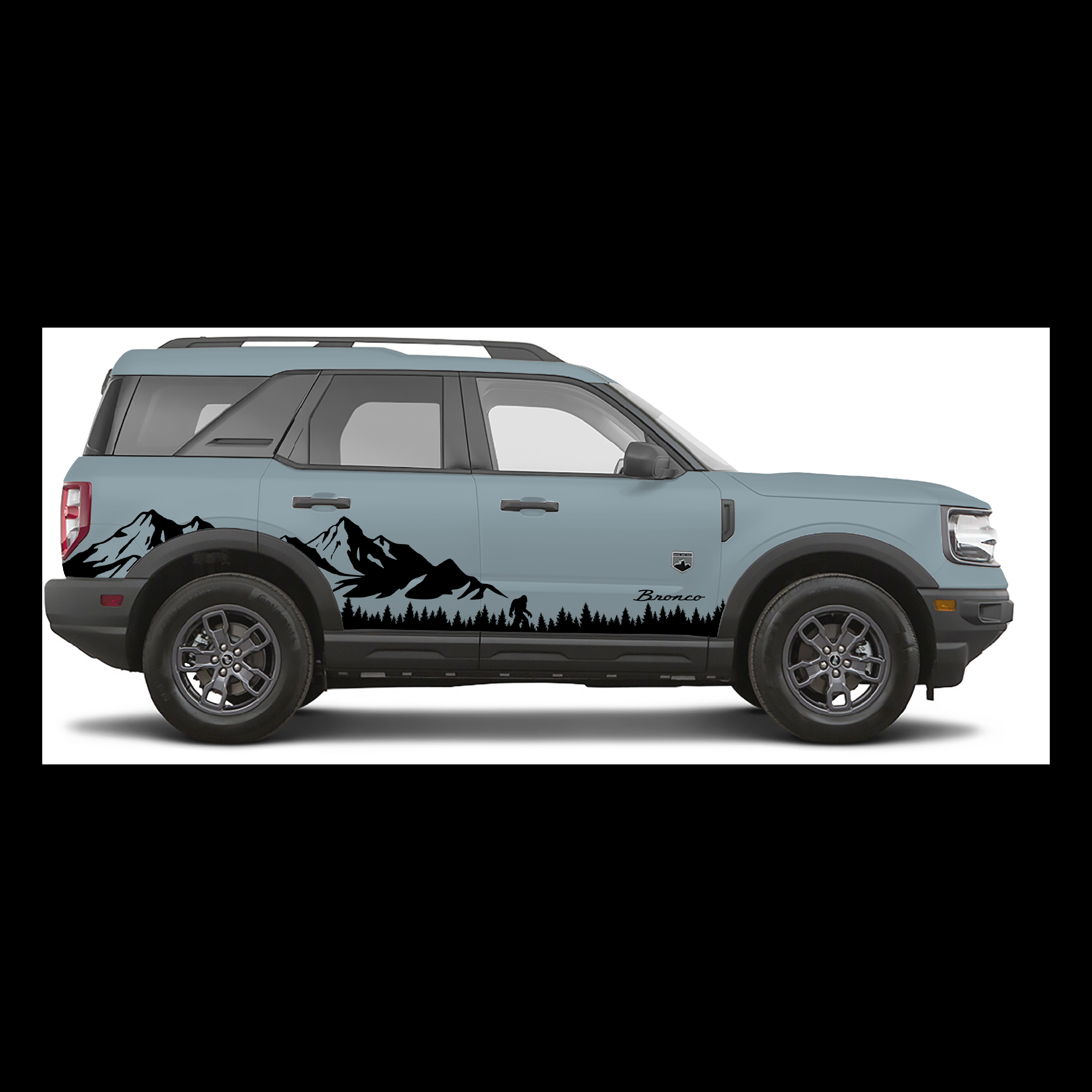 2021 & Up Ford Bronco Sport Squatchin 3M Satin Black Decal Kit